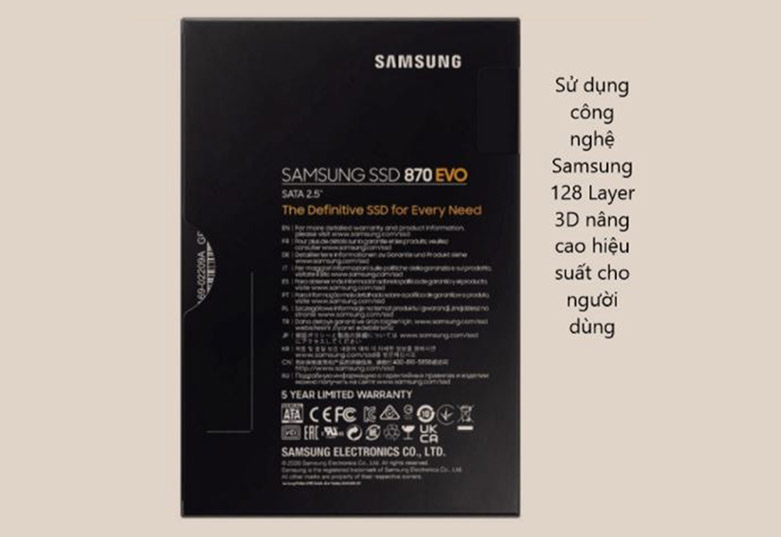 Ổ cứng SSD Samsung 870 EVO 500GB 2.5inch SATA 3 (MZ-77E500BW)